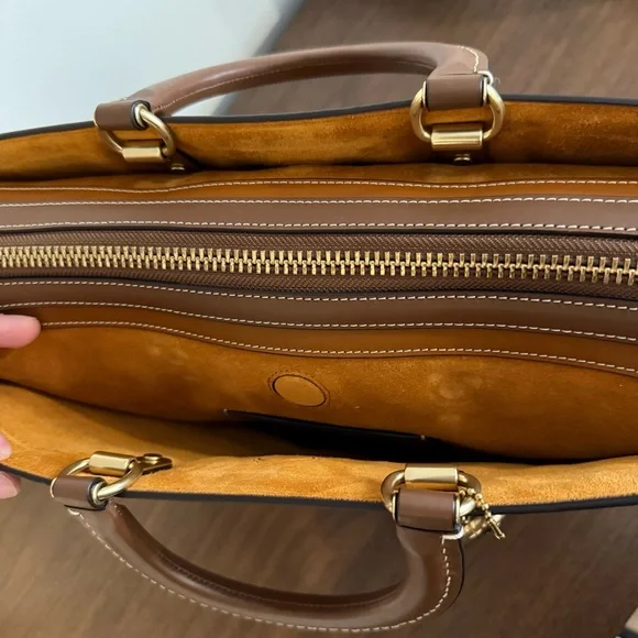 Coach Brown and Tan Briefcase with Monogram Elegance - Picture 6 of 7